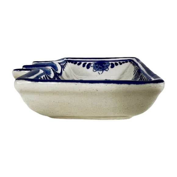 Delft Blue Ashtray Holland Windmill Signed Trinket Dish Rectangle 3.25” X 3” VTG - Picture 7 of 9